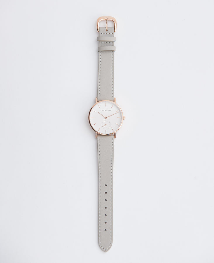 The 16mm Classic Strap: Grey / Rose Gold