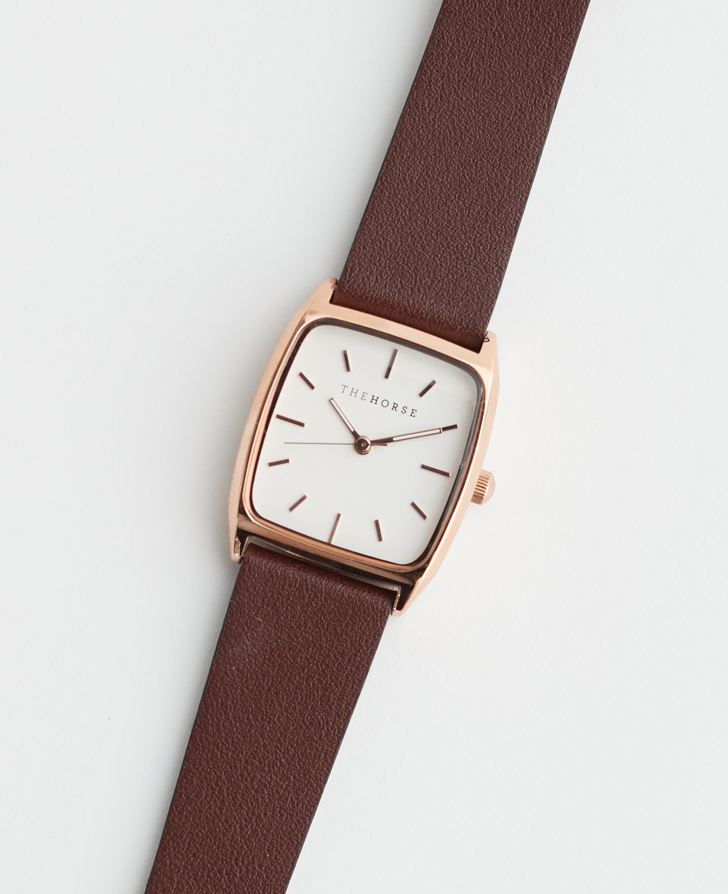 The Dress Watch: Rose Gold / White Dial / Coffee Leather
