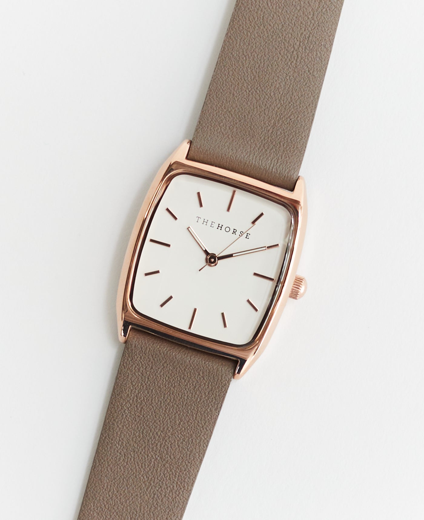 The Dress Watch: Rose Gold / White Dial / Dark Grey Leather