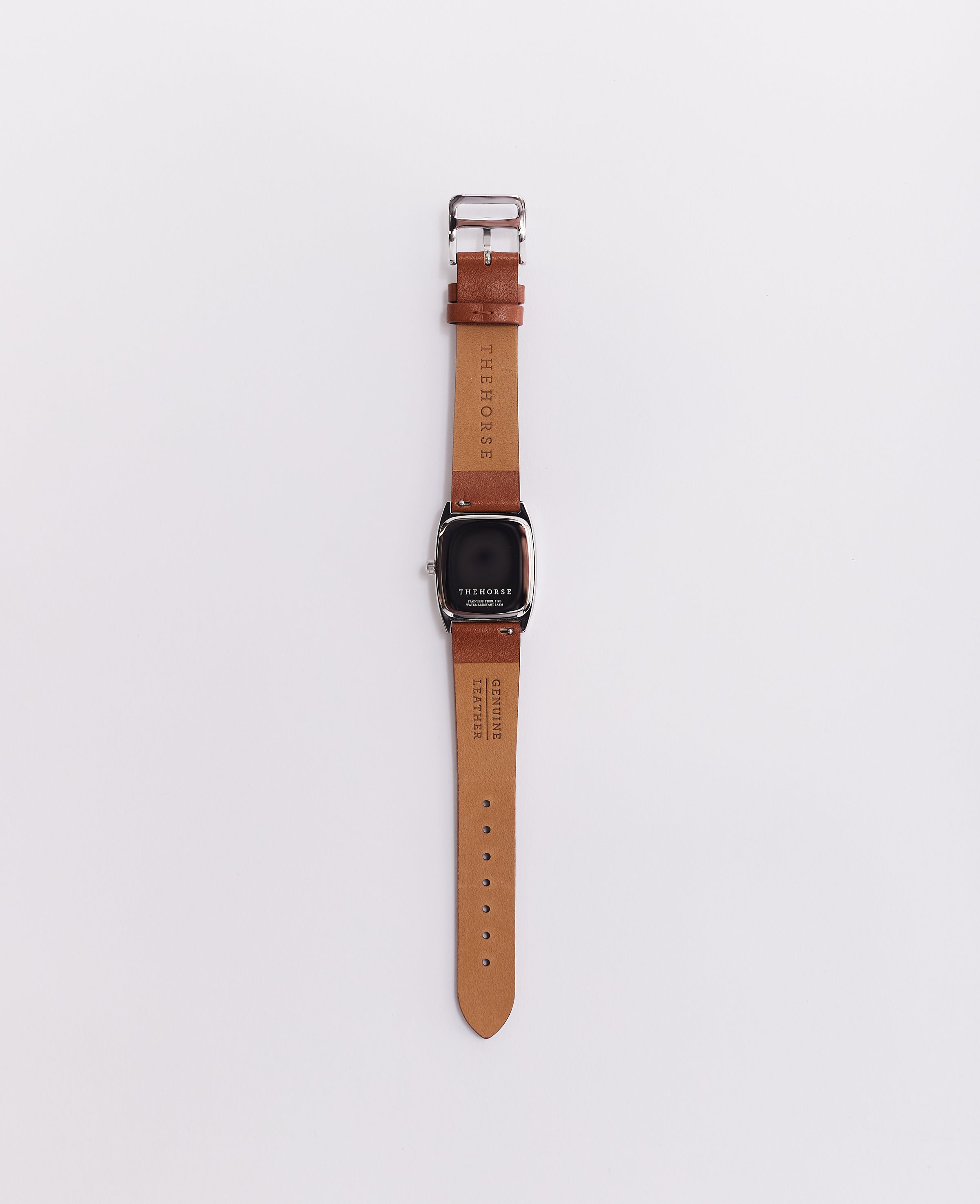 The Dress Watch: Polished Silver / White Dial / Tan Leather