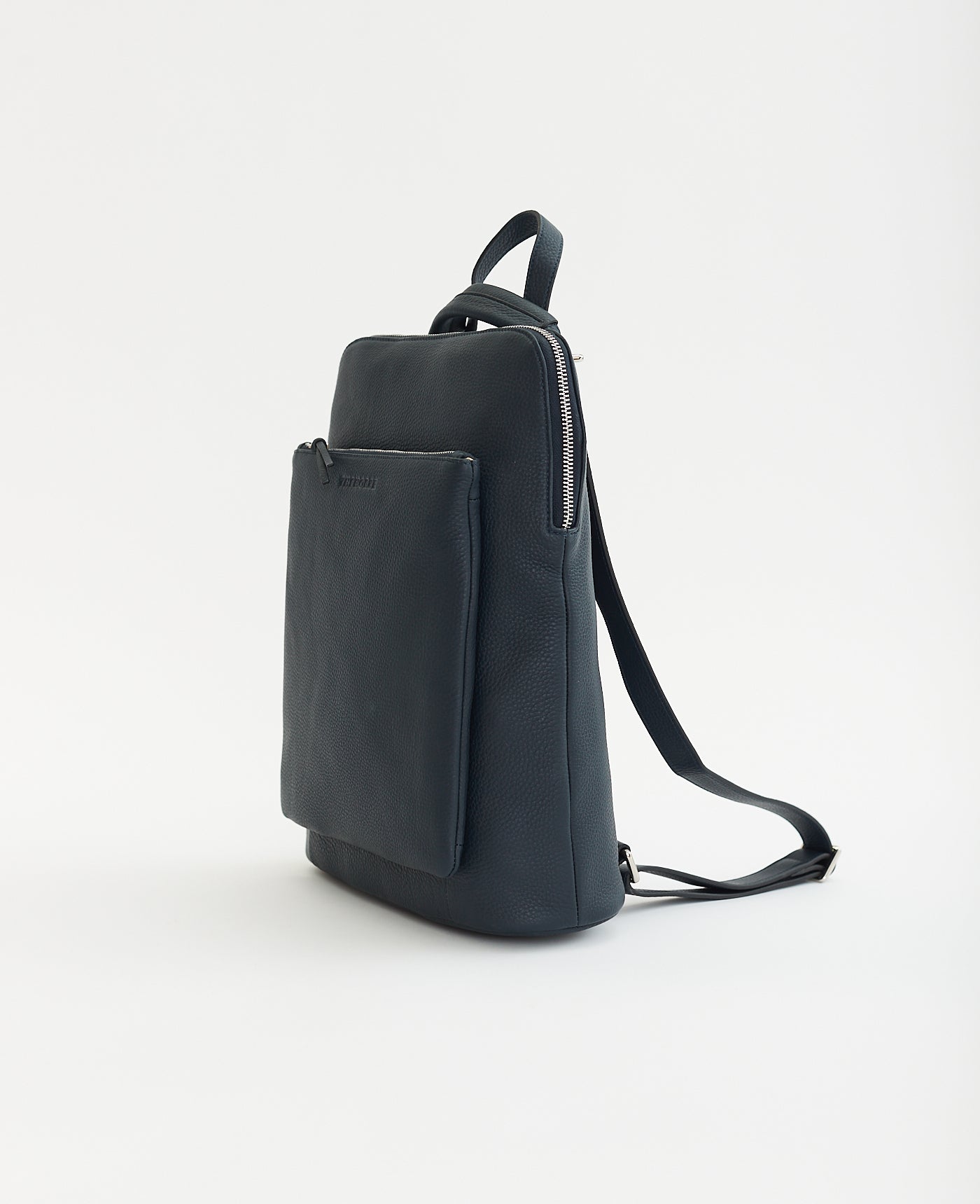 Backpack: Dark Navy Pebbled Leather