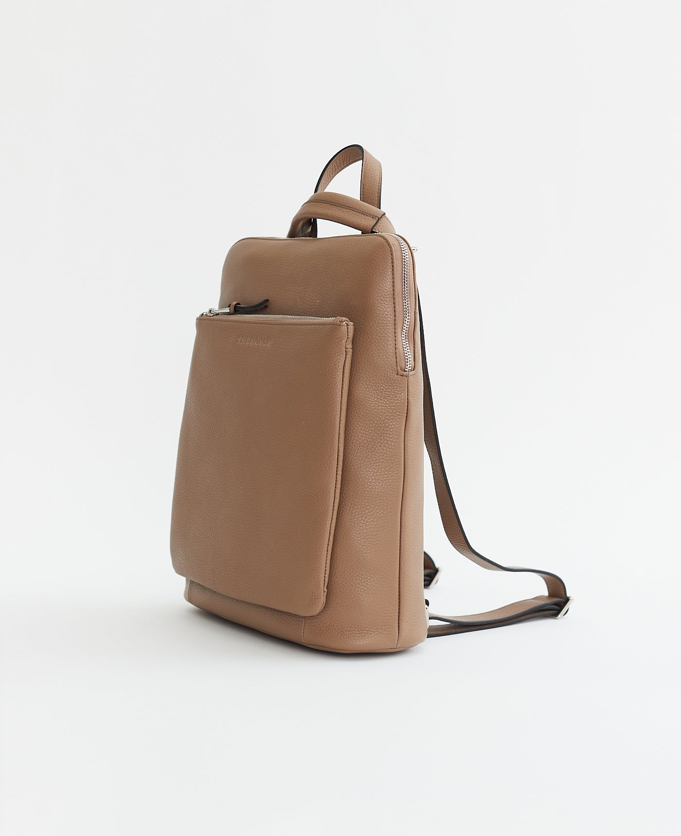Backpack: Taupe Pebbled Leather