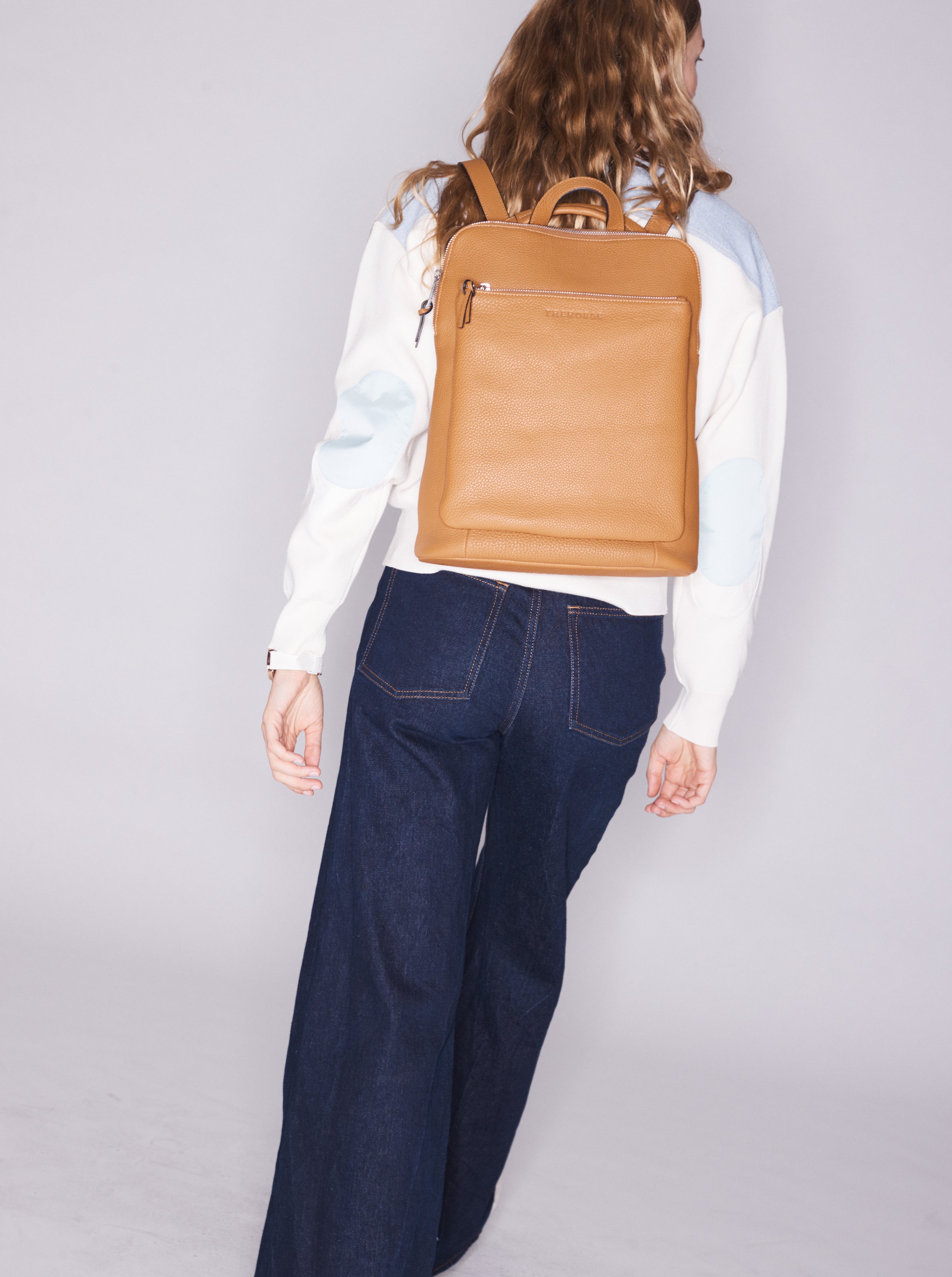 Backpack: Tan Pebbled Leather