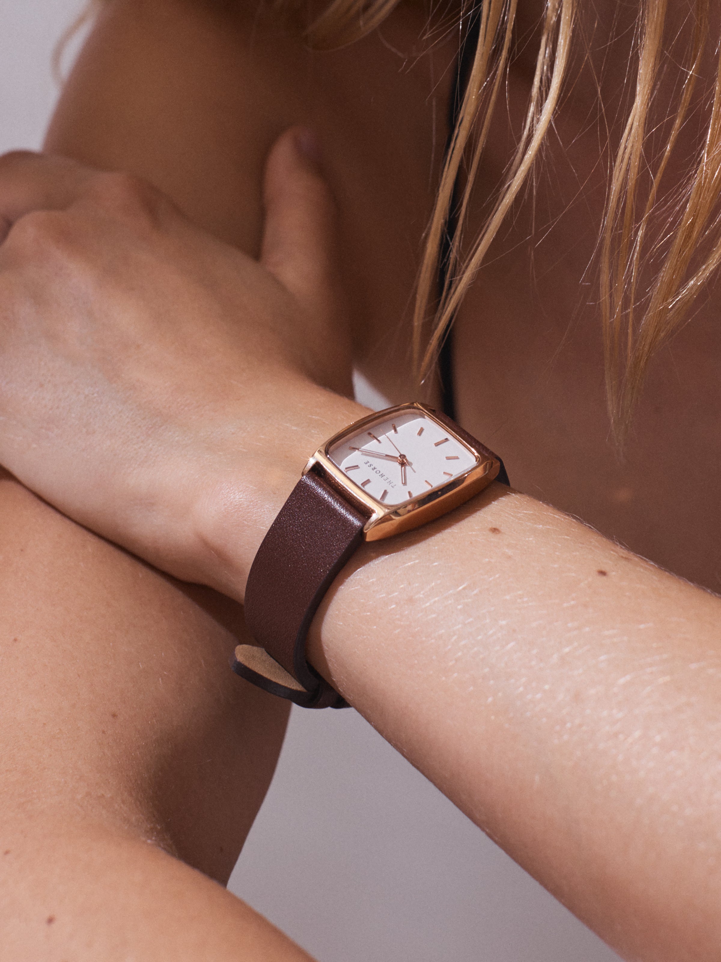 The Dress Watch: Rose Gold / White Dial / Coffee Leather