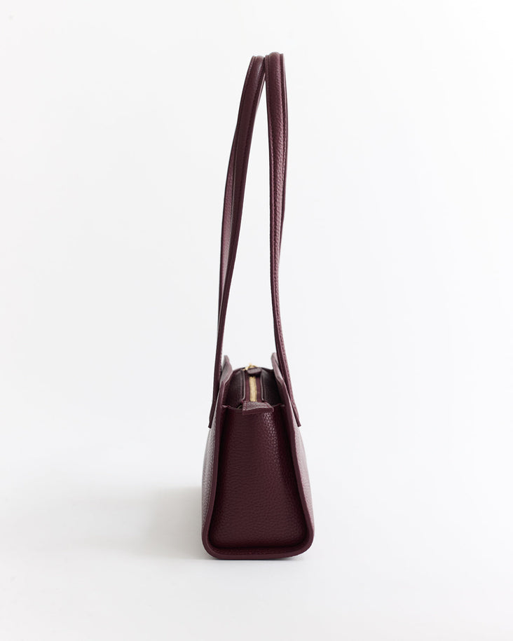 Rene Shoulder Bag: Plum with Gold
