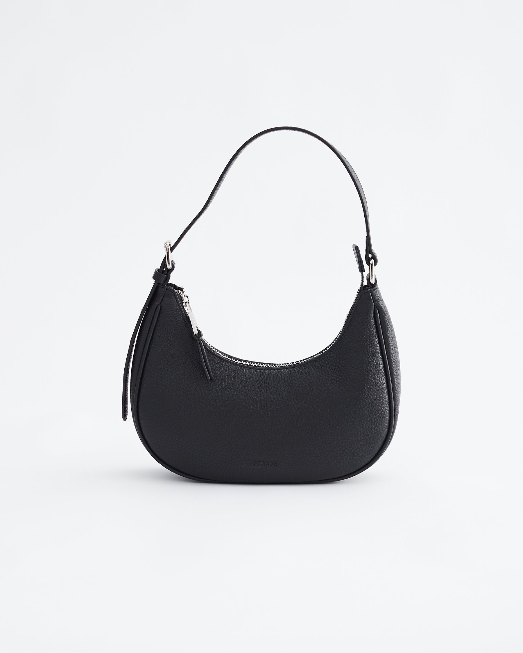 Friday Bag: Leather Crescent Bag in Black by The Horse®