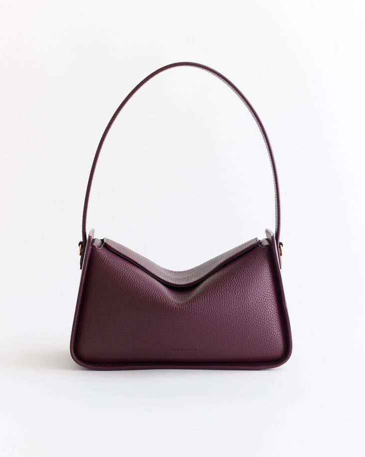 Clementine Shoulder Bag: Plum with Gold
