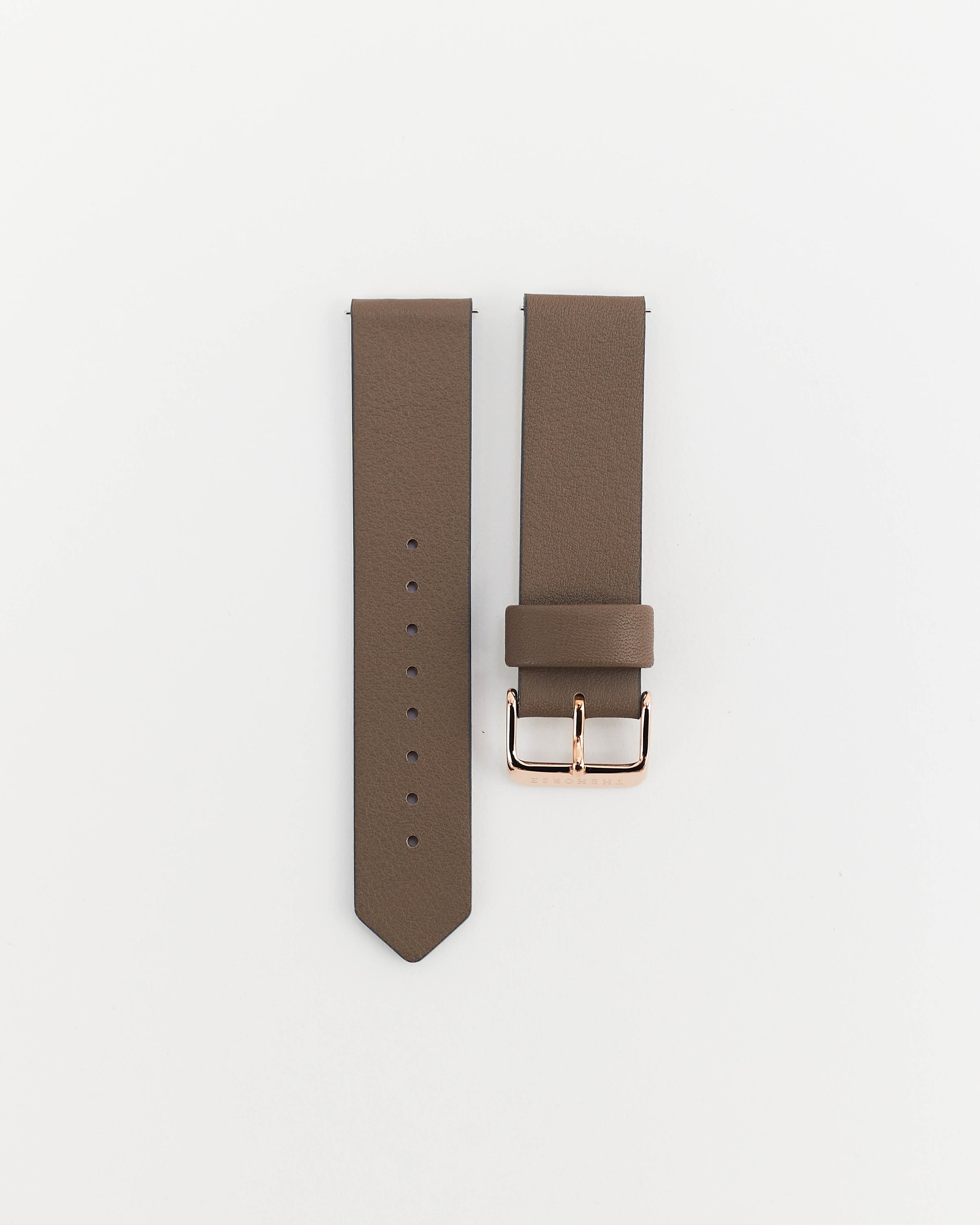 The 20mm Original: Taupe Leather / Rose Gold Strap