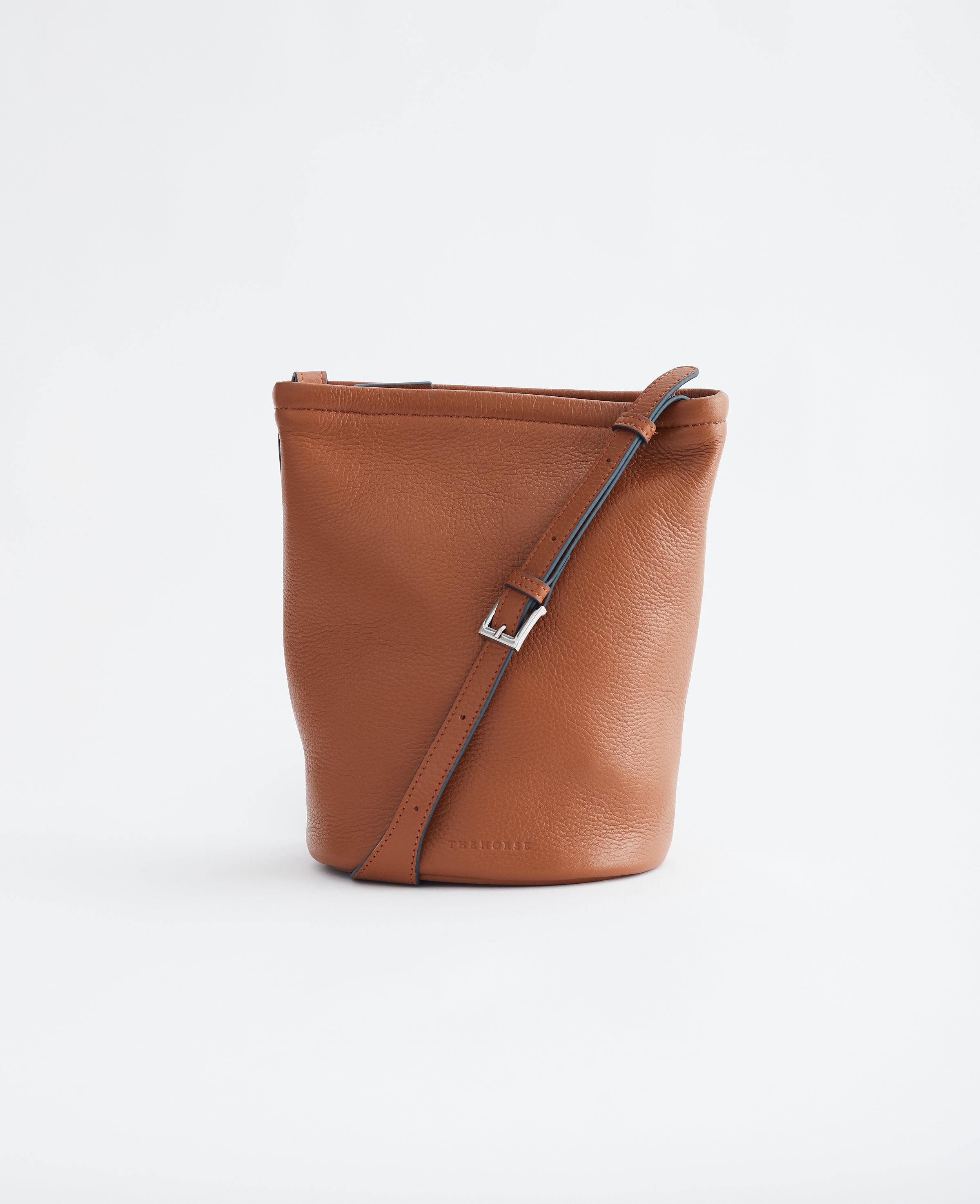 Rosa Leather Zip Bucket Bag in Tan by The Horse®