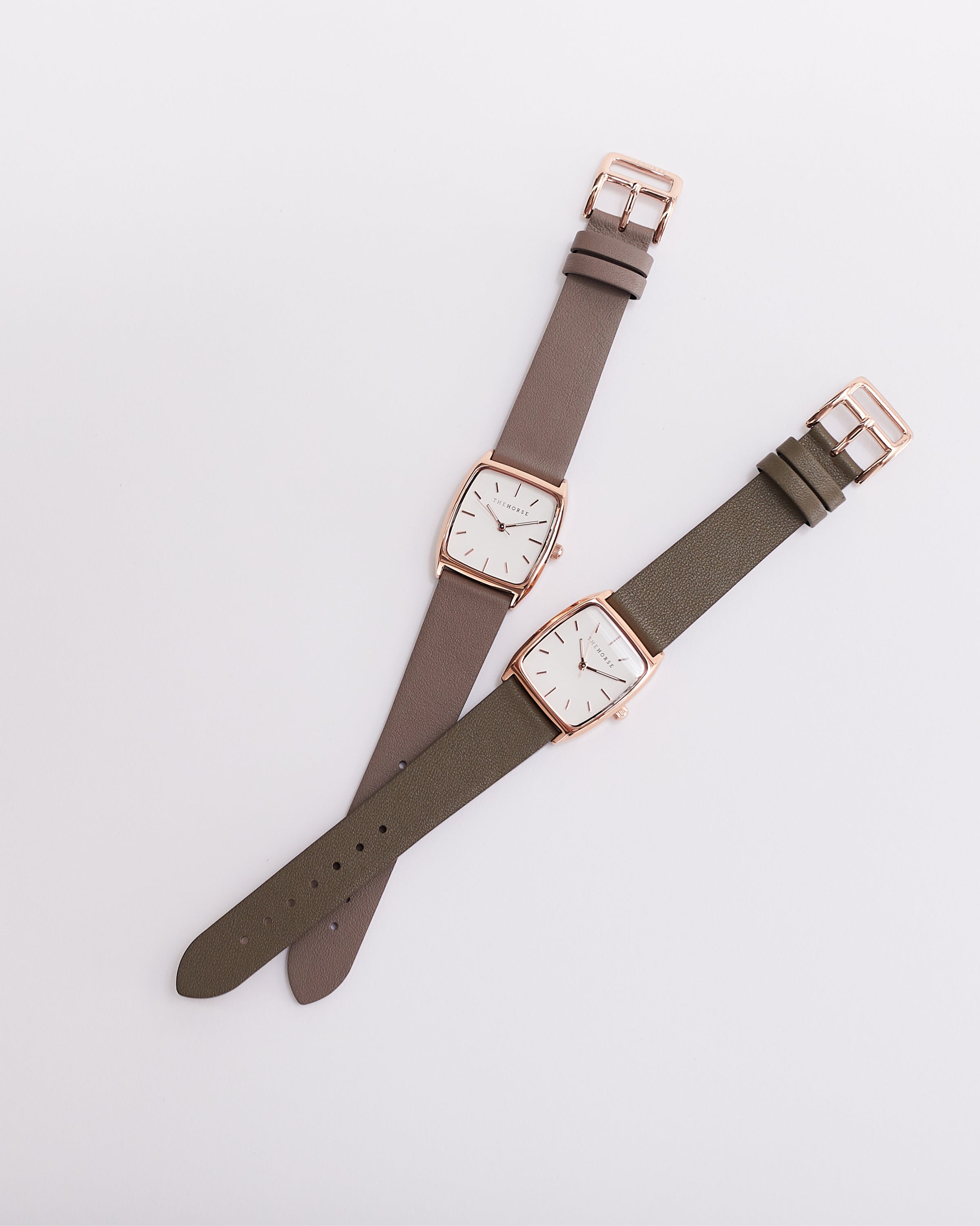 The Dress Watch: Rose Gold / White Dial / Olive Leather