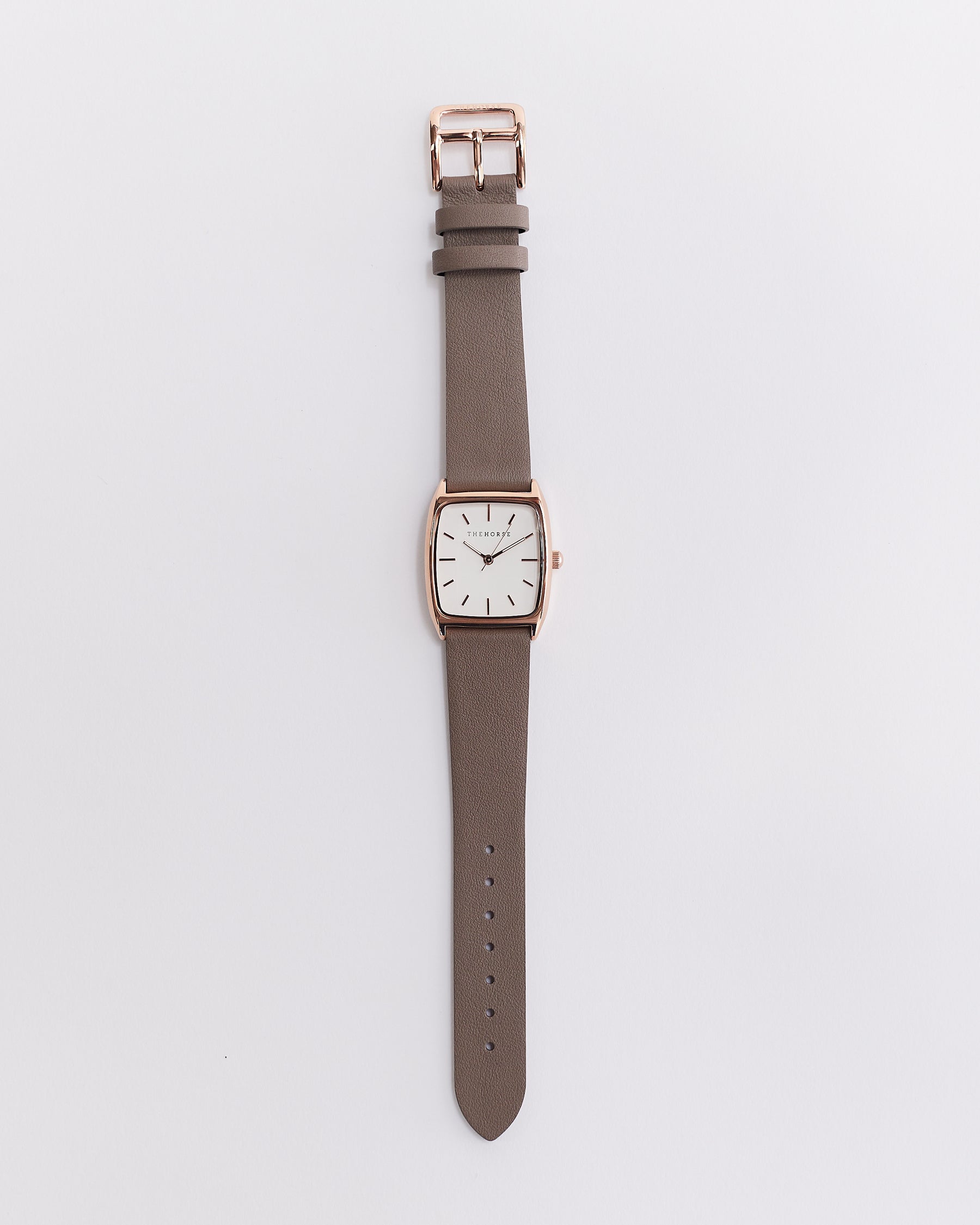 The Dress Watch: Rose Gold / White Dial / Dark Grey Leather
