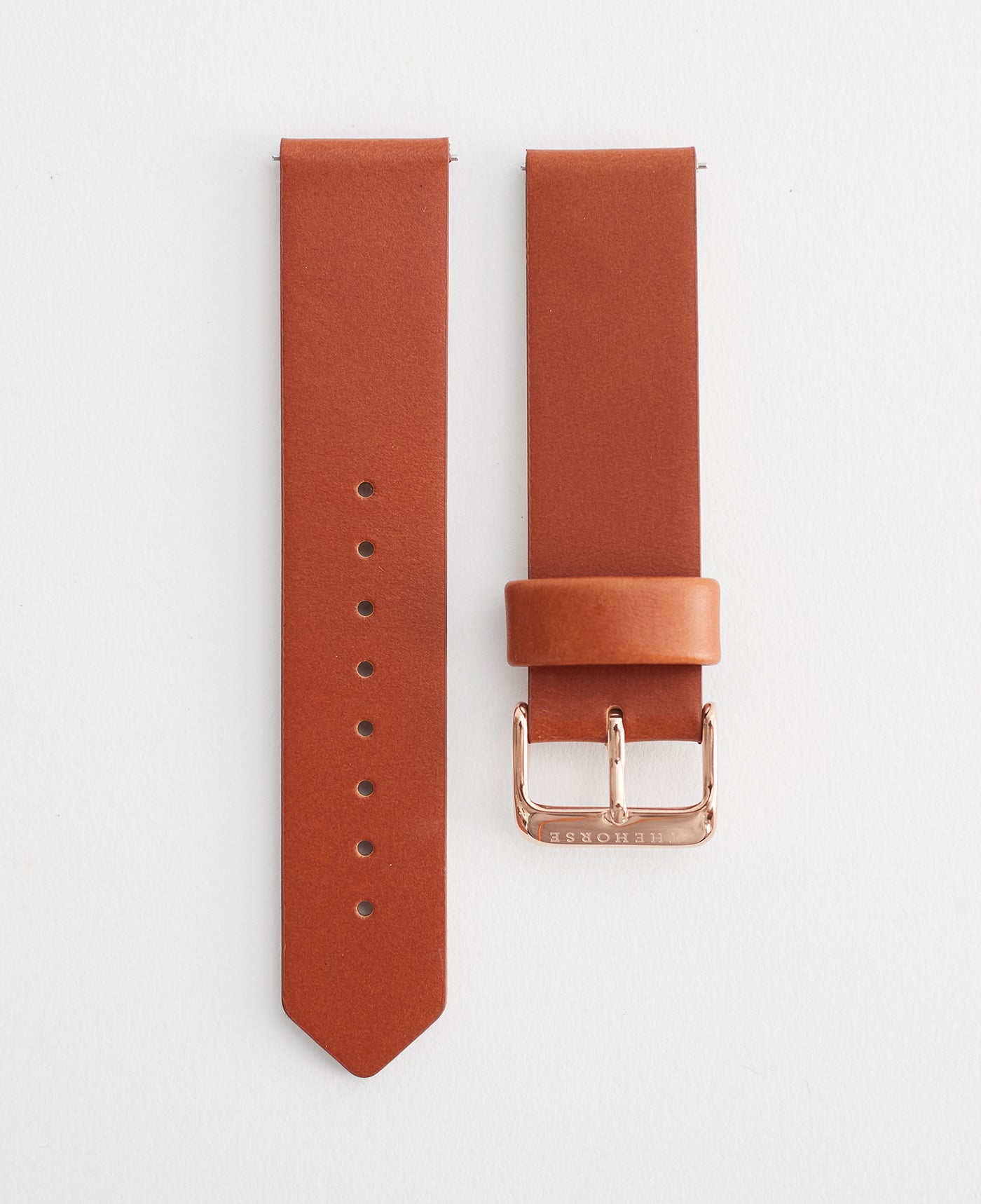 The 20mm Original Tan Leather Watch Strap / Rose Gold Buckle by The Horse®