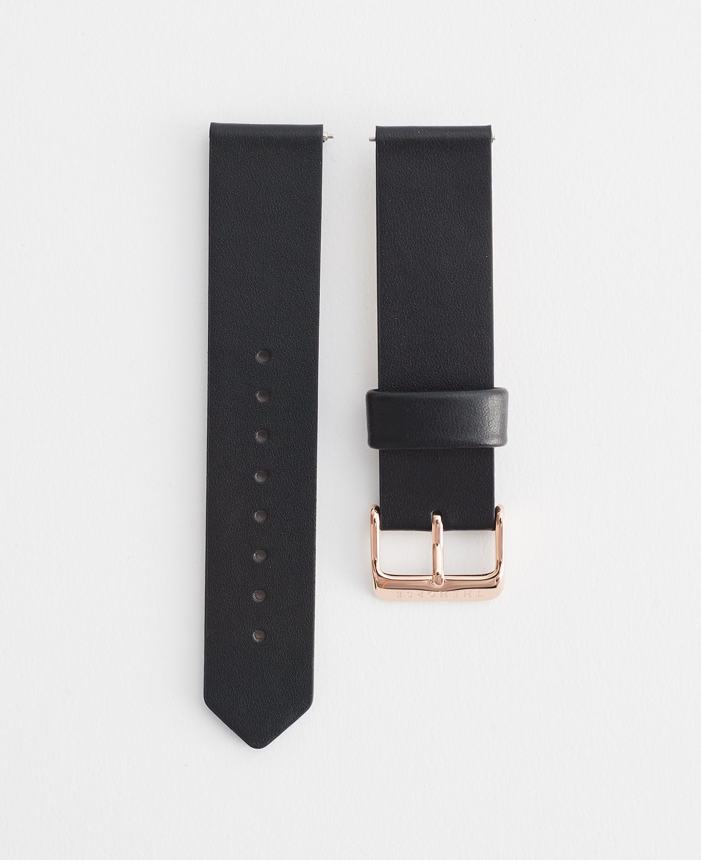 The 20mm Original Watch in Black Leather / Rose Gold Strap by The Horse®