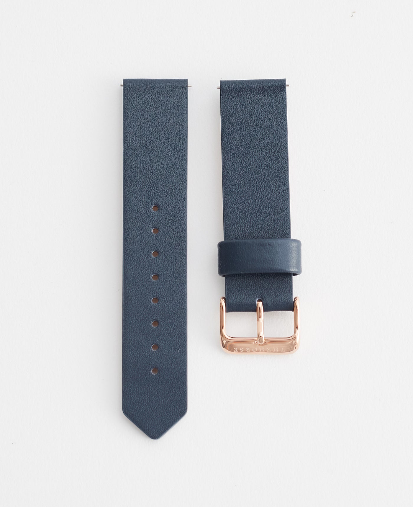 The 20mm Original Watch in Navy Leather + Rose Gold Strap by The Horse®