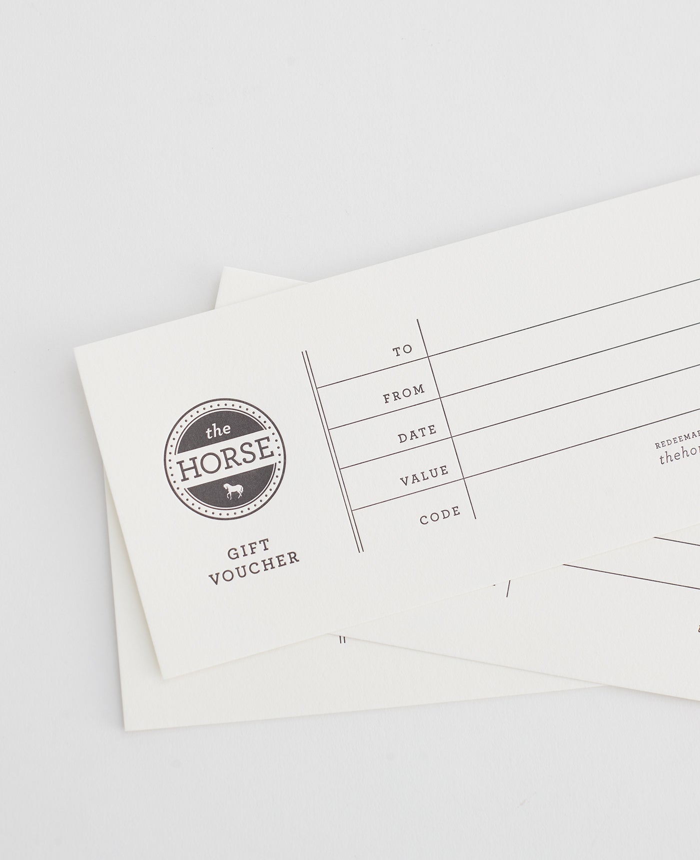 Letterpress Gift Voucher by The Horse®