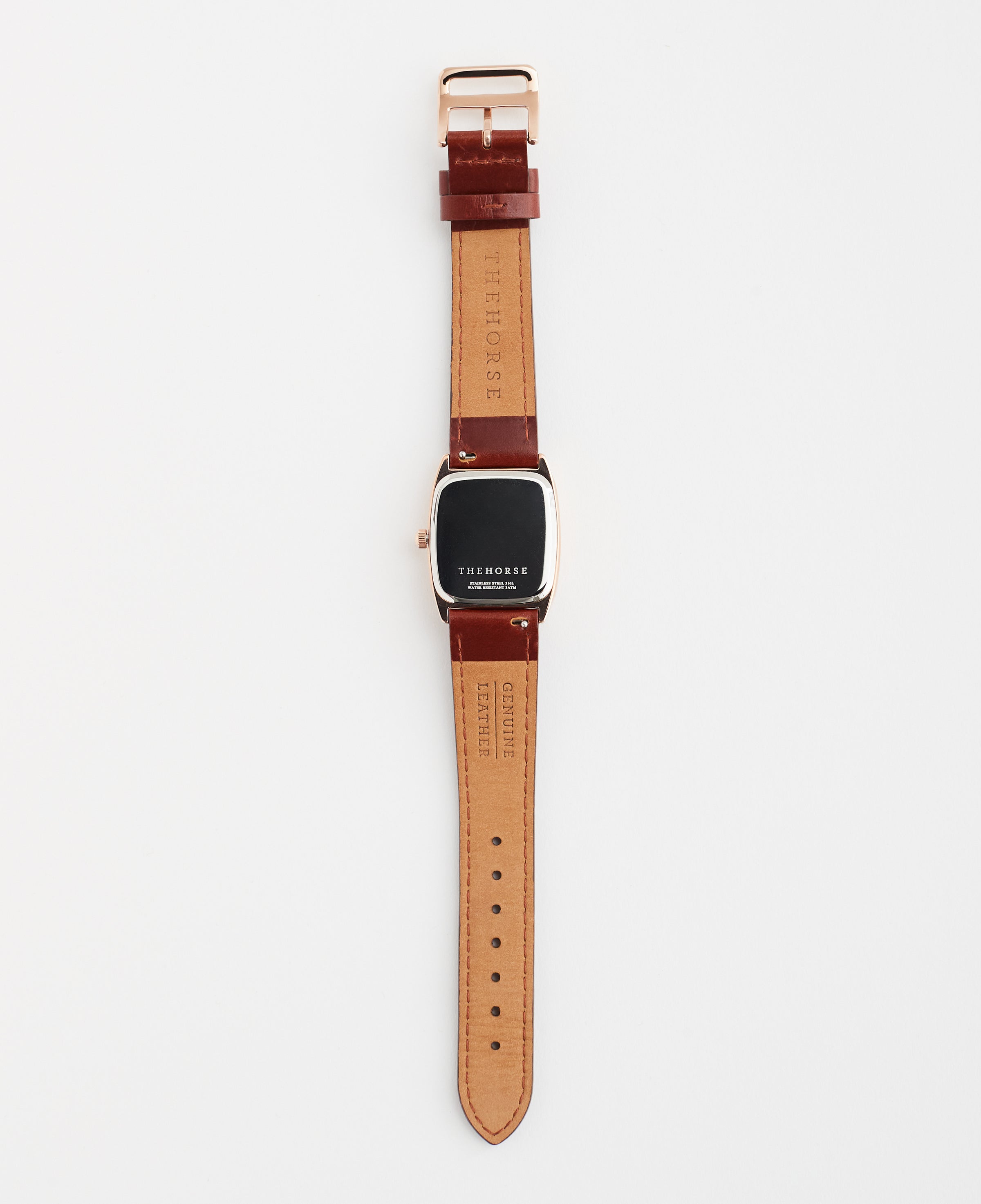 The Dress Watch: Polished Rose Gold / White Dial / Walnut Leather