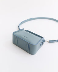 Mini Clementine Bag: Baby Blue Pebbled Leather