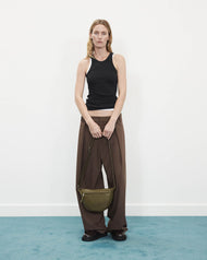 The Leather Sporty Crossbody: Olive