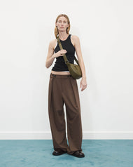 The Leather Sporty Crossbody: Olive