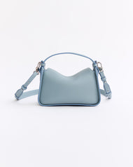 Mini Clementine Bag: Baby Blue Pebbled Leather