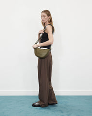 The Leather Sporty Crossbody: Olive