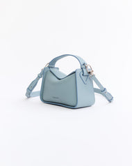 Mini Clementine Bag: Baby Blue Pebbled Leather