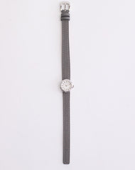 The Dot Watch: Polished Silver / White Dial / Dove Grey Leather