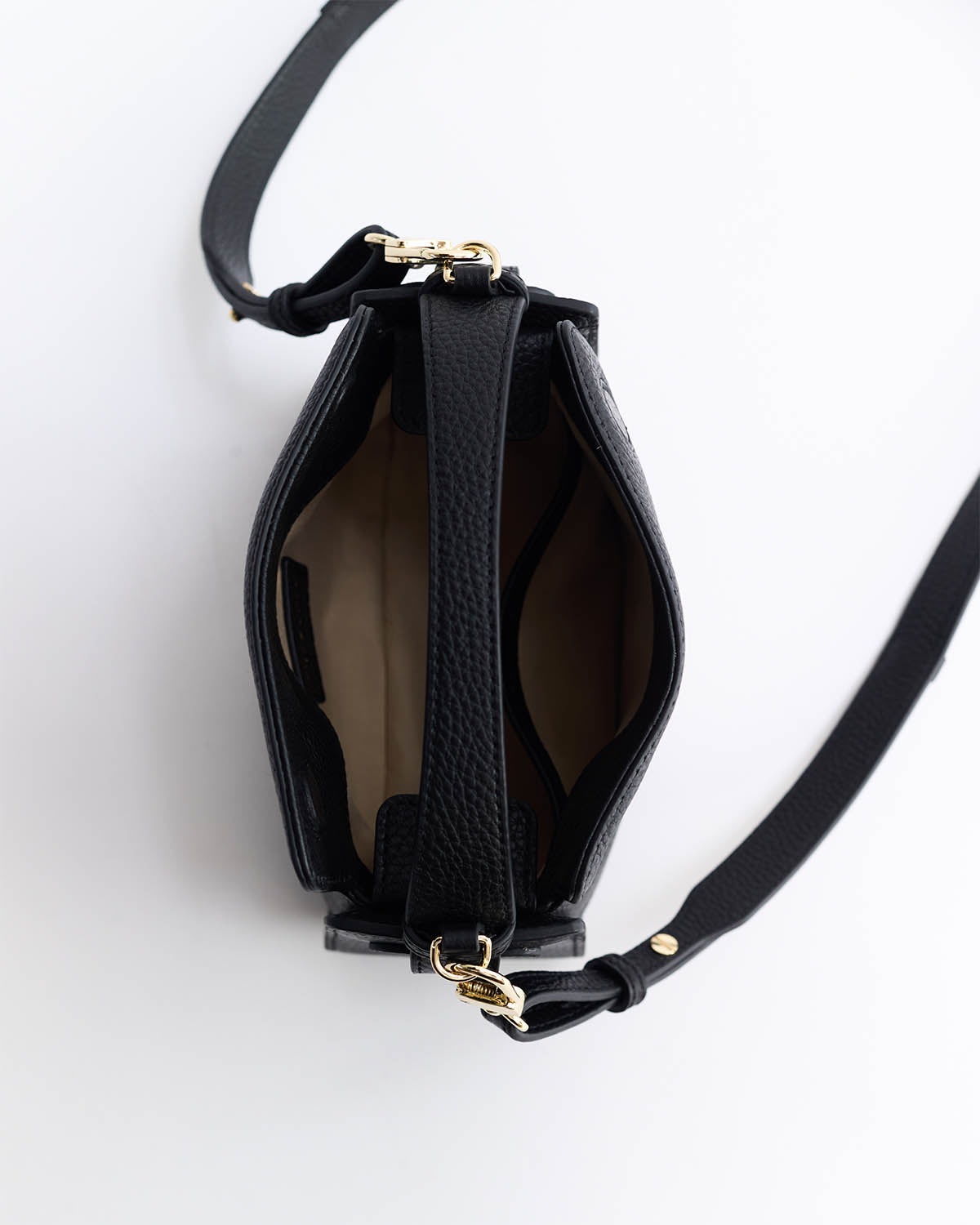 Mini Clementine Bag: Black with Gold