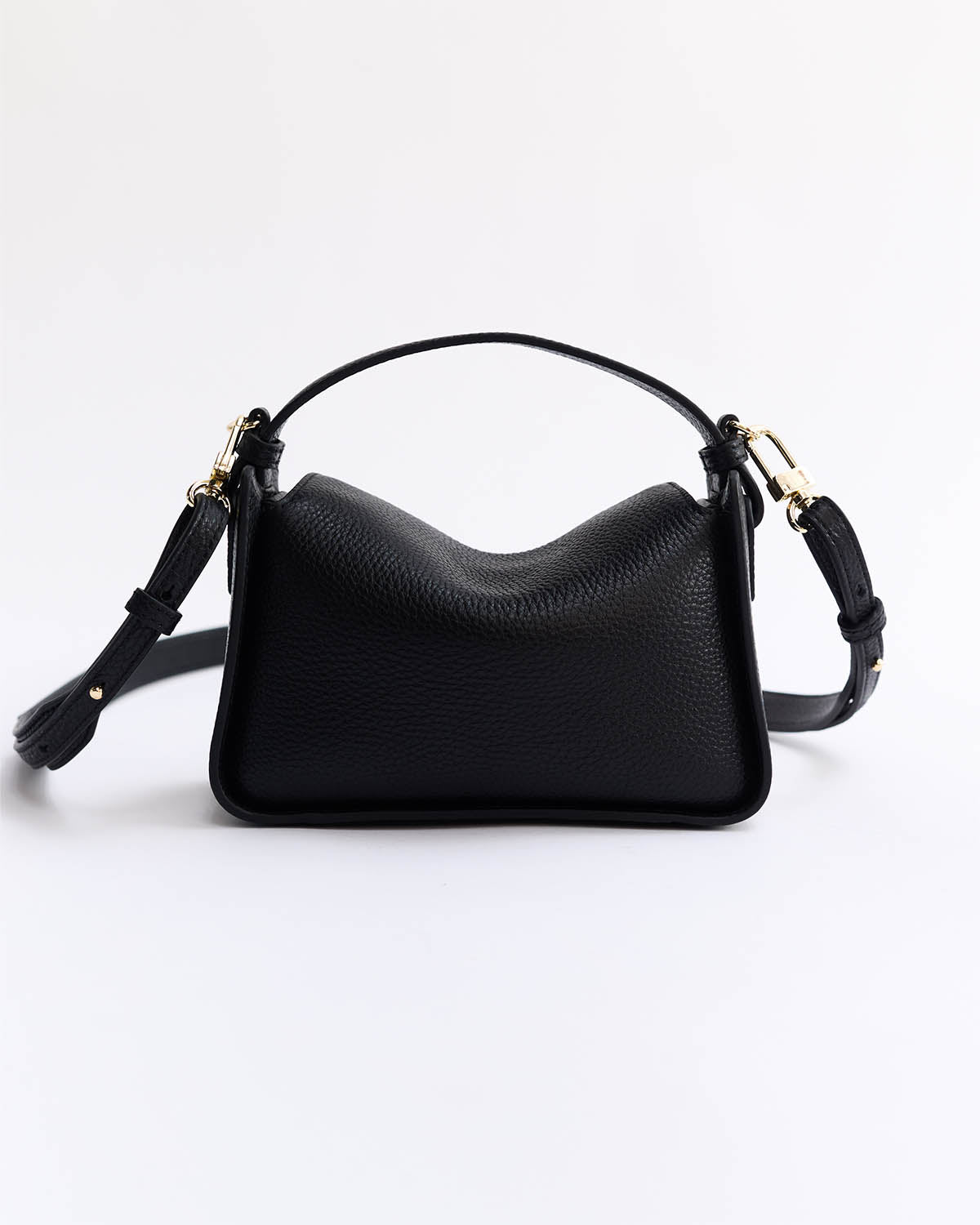Mini Clementine Bag: Black with Gold