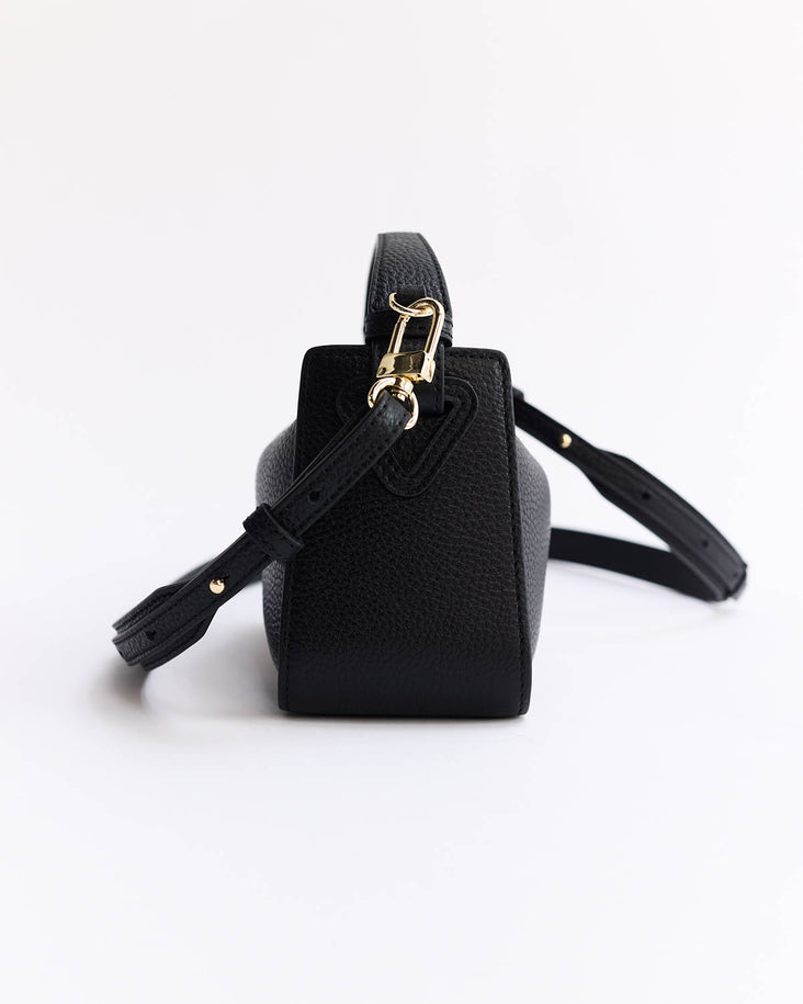Mini Clementine Bag: Black with Gold