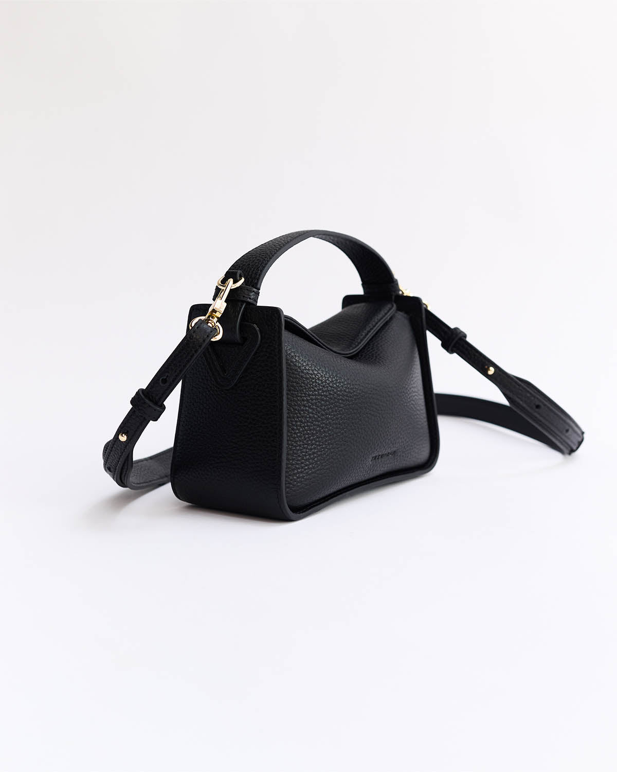 Mini Clementine Bag: Black with Gold