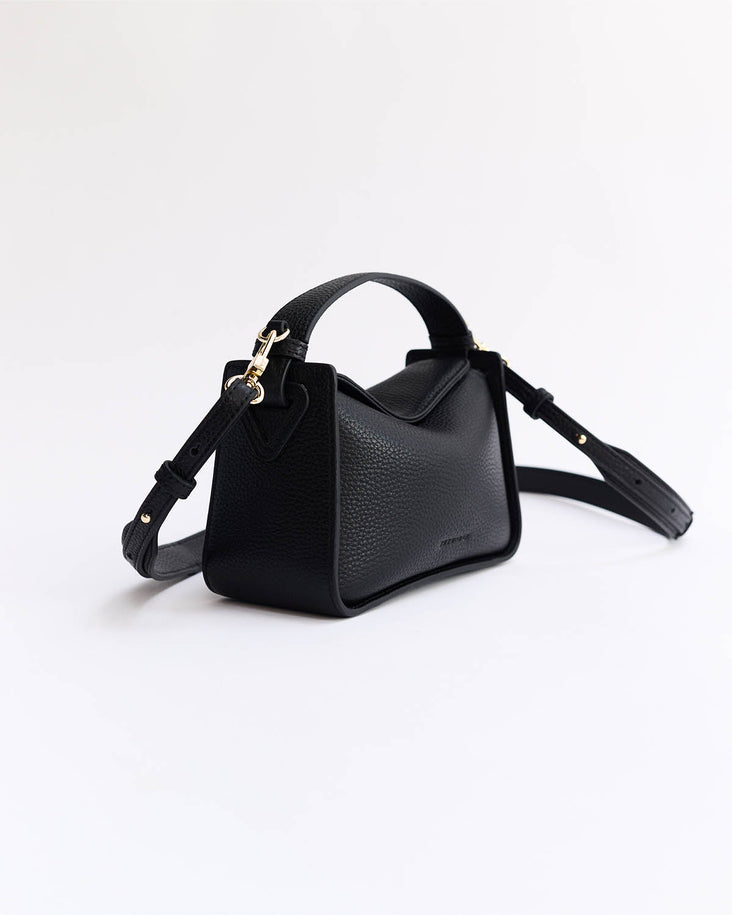 Mini Clementine Bag: Black with Gold