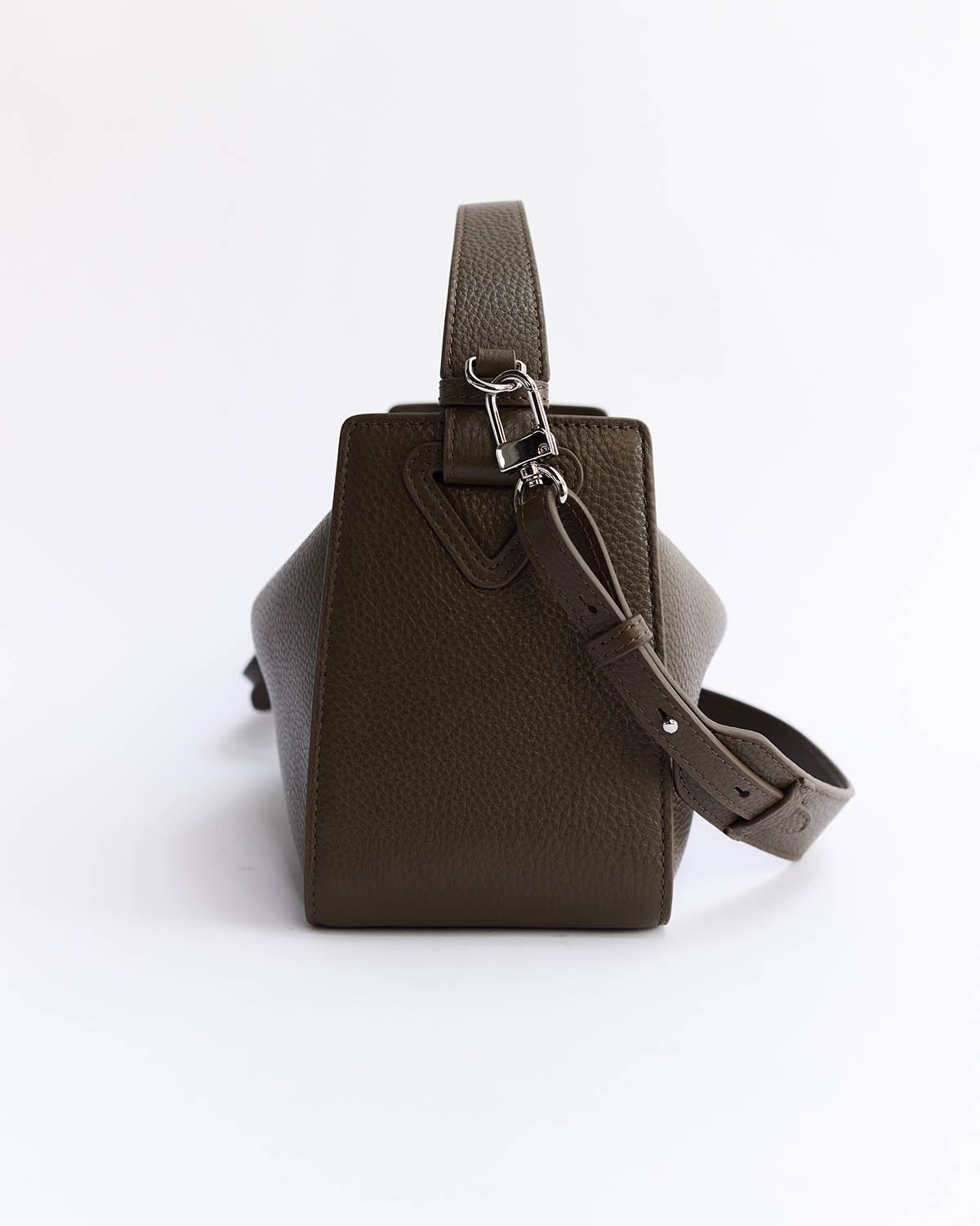 Clementine Bag: Khaki Green Pebbled Leather