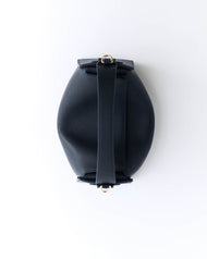 Clementine Bag: Dark Navy Pebbled Leather with Gold