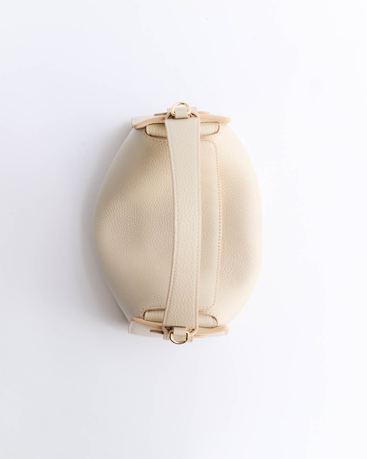 Clementine Bag: Oat Pebbled Leather with Gold