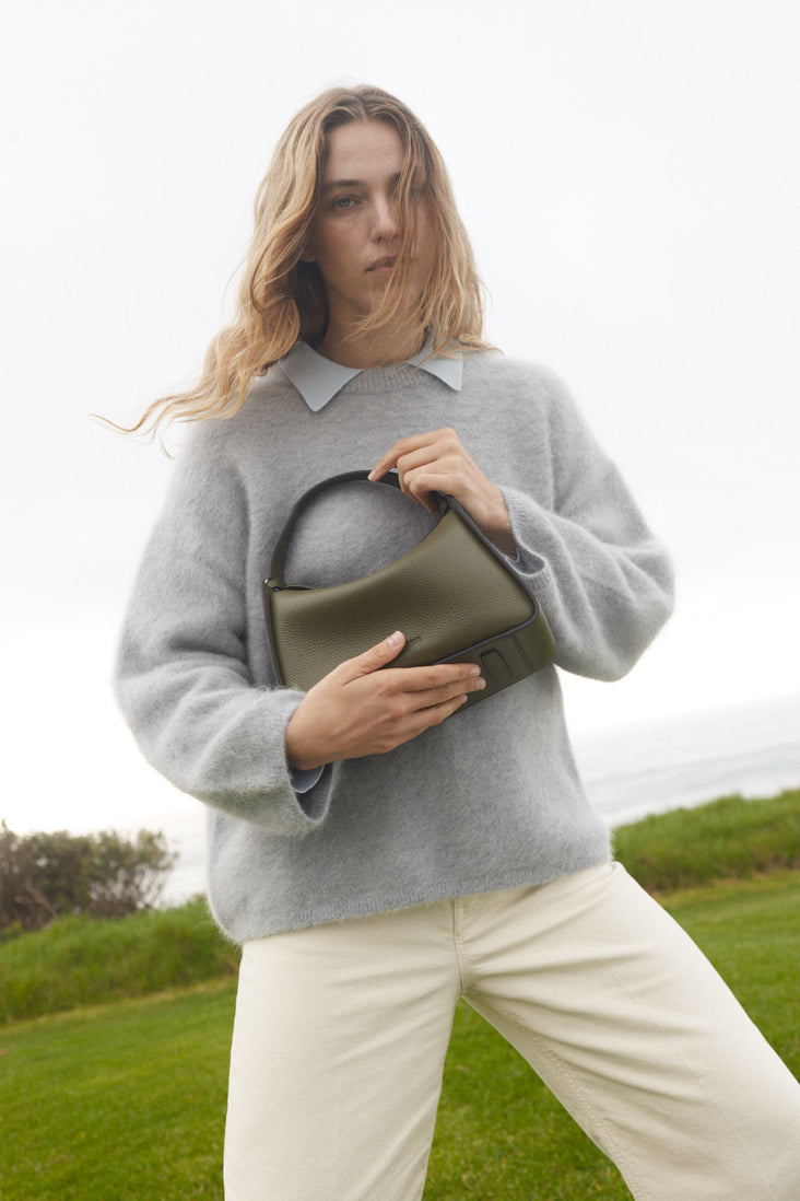 Clementine Bag: Olive Pebbled Leather