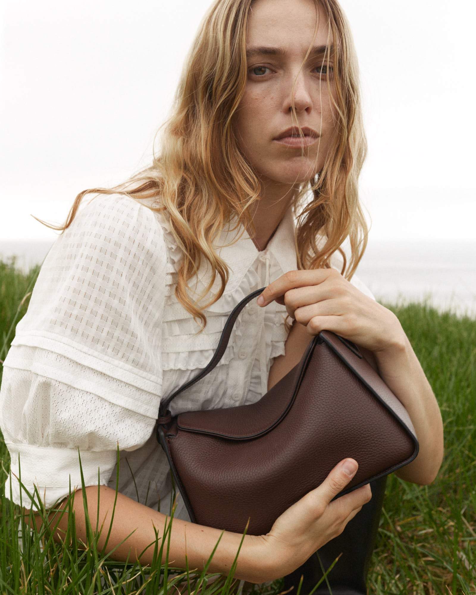 Clementine Bag: Coffee Pebbled Leather