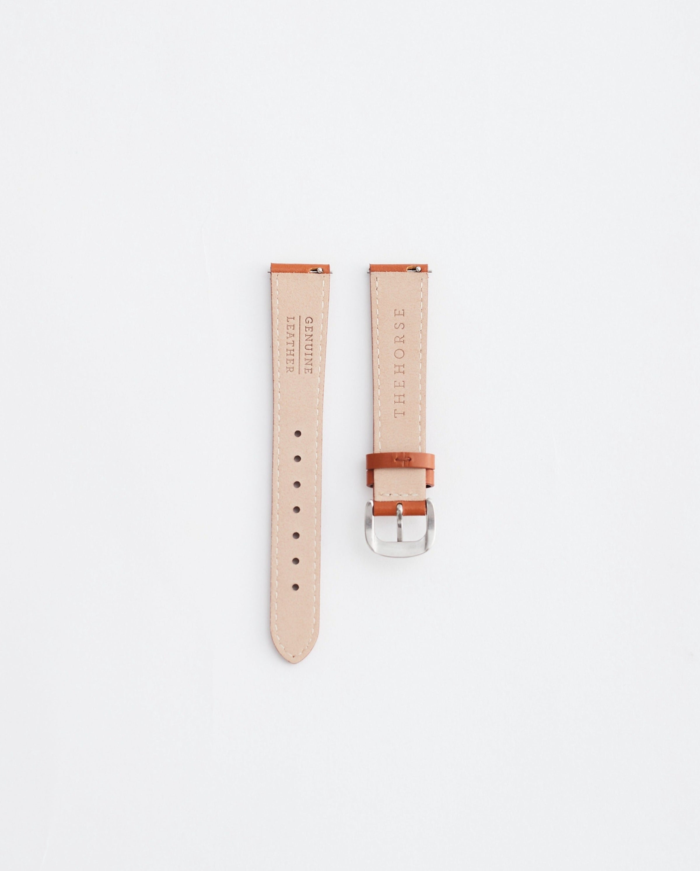 The 16mm Classic Strap: Tan / Polished Silver