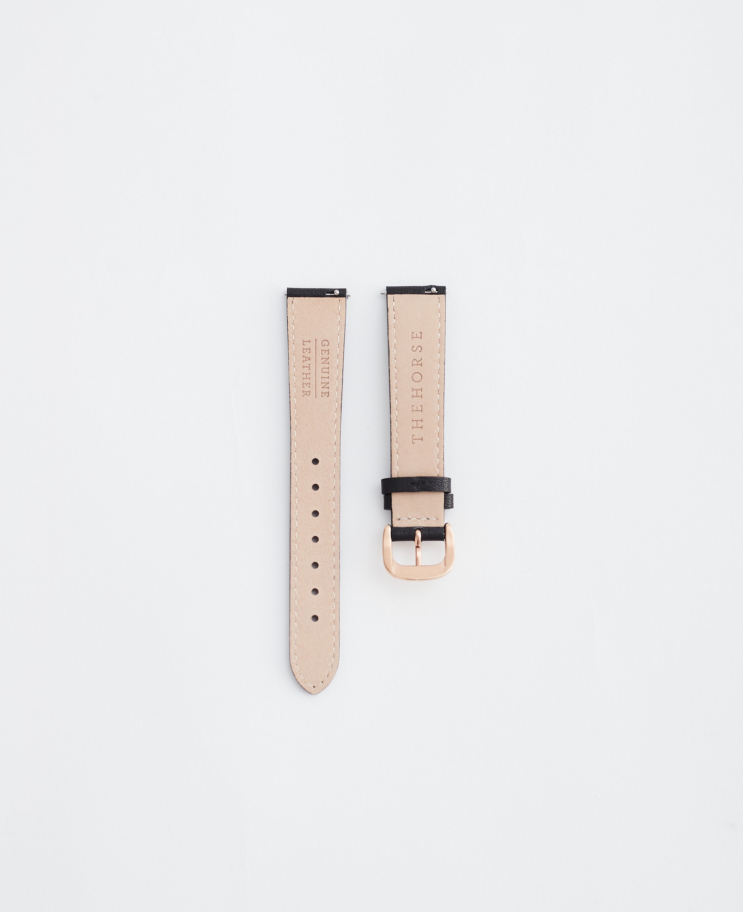 The 16mm Classic Strap: Black / Rose Gold