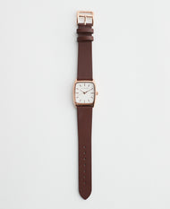 The Dress Watch: Rose Gold Case / White Dial / Coffee Leather Strap by The Horse®