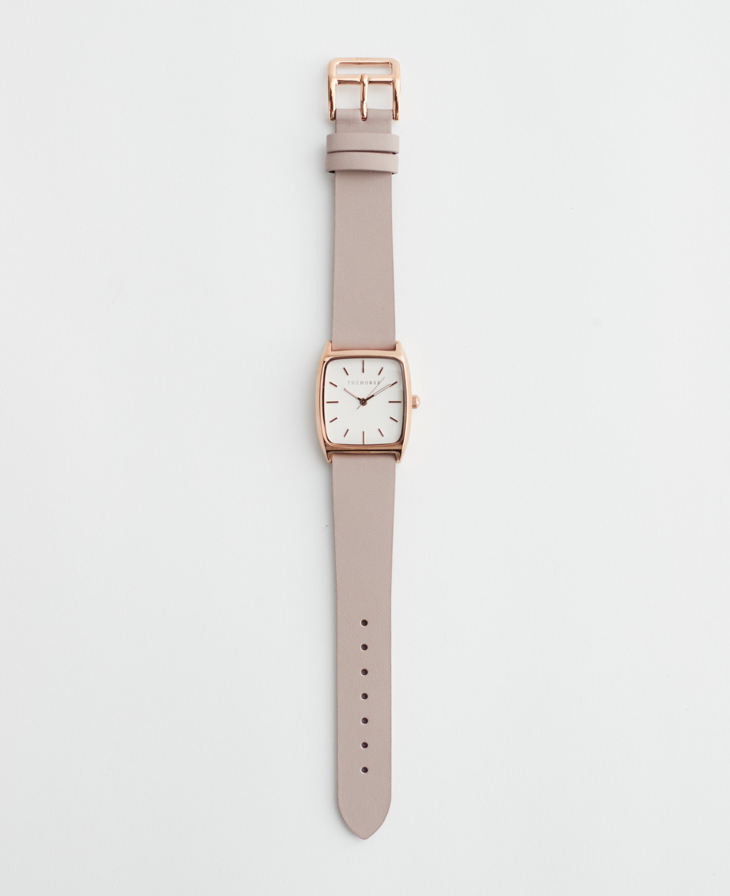 The Dress Watch: Rose Gold Case / White Dial / Blush Leather Strap by The Horse®