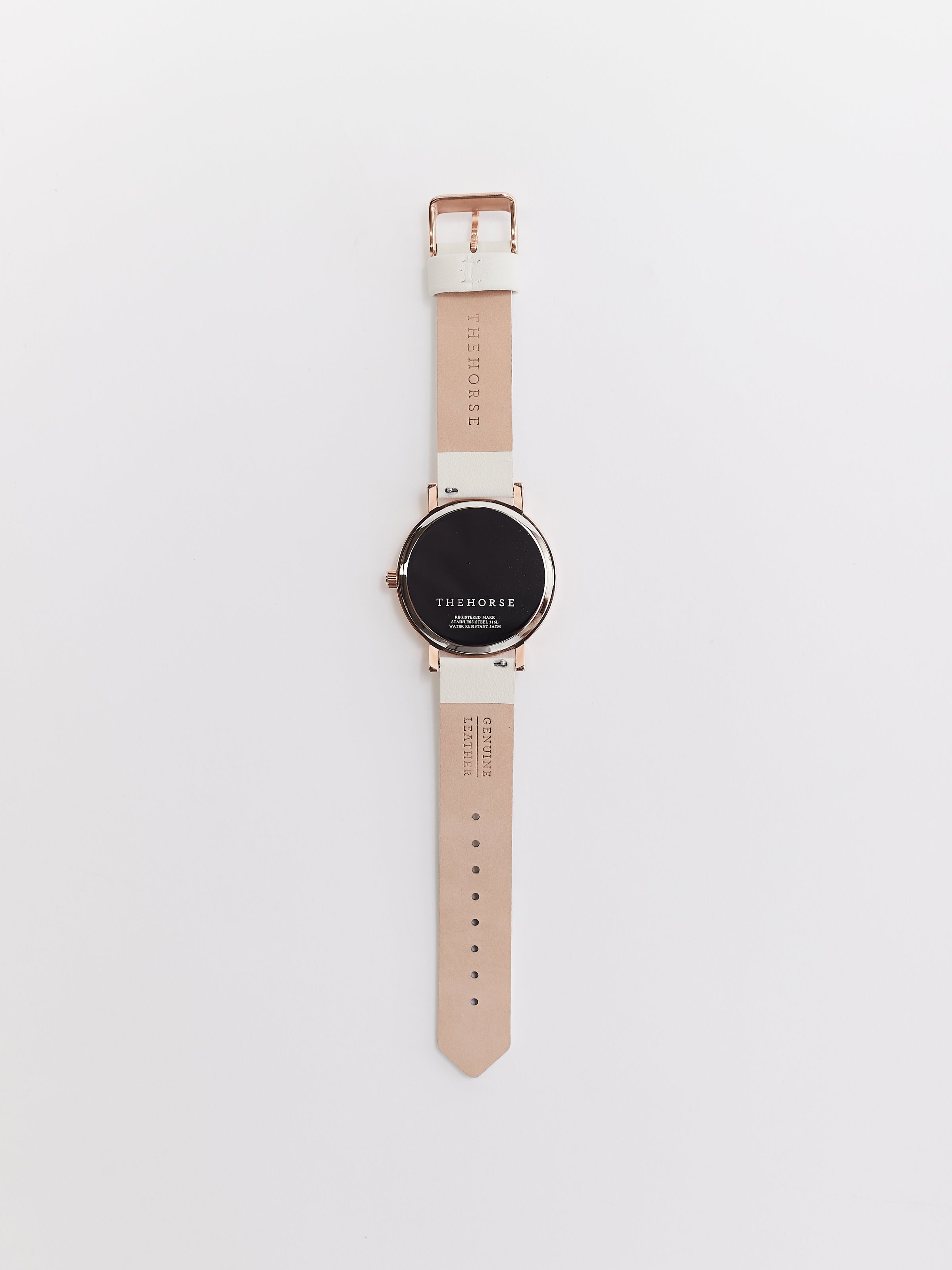 The Original: Polished Rose Gold / White Face / Milk Leather