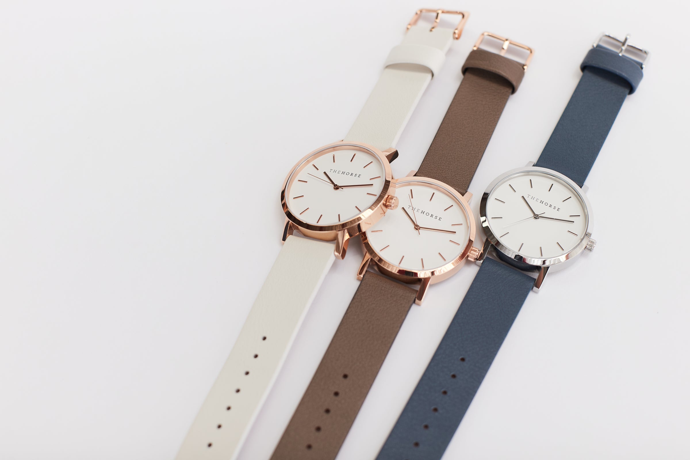 The Original: Polished Rose Gold / White Face / Milk Leather