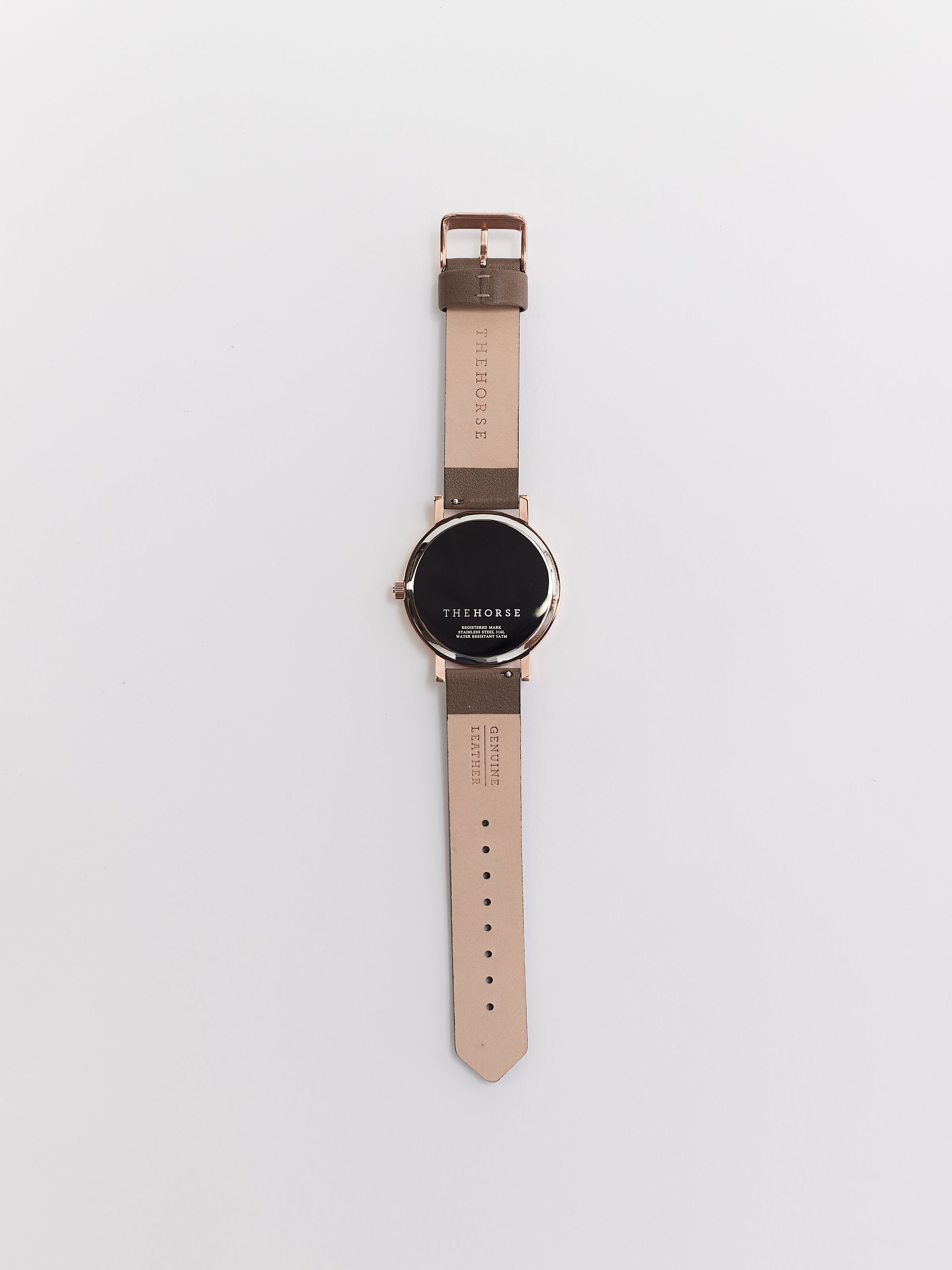 The Original: Polished Rose Gold / White Face / Taupe Leather