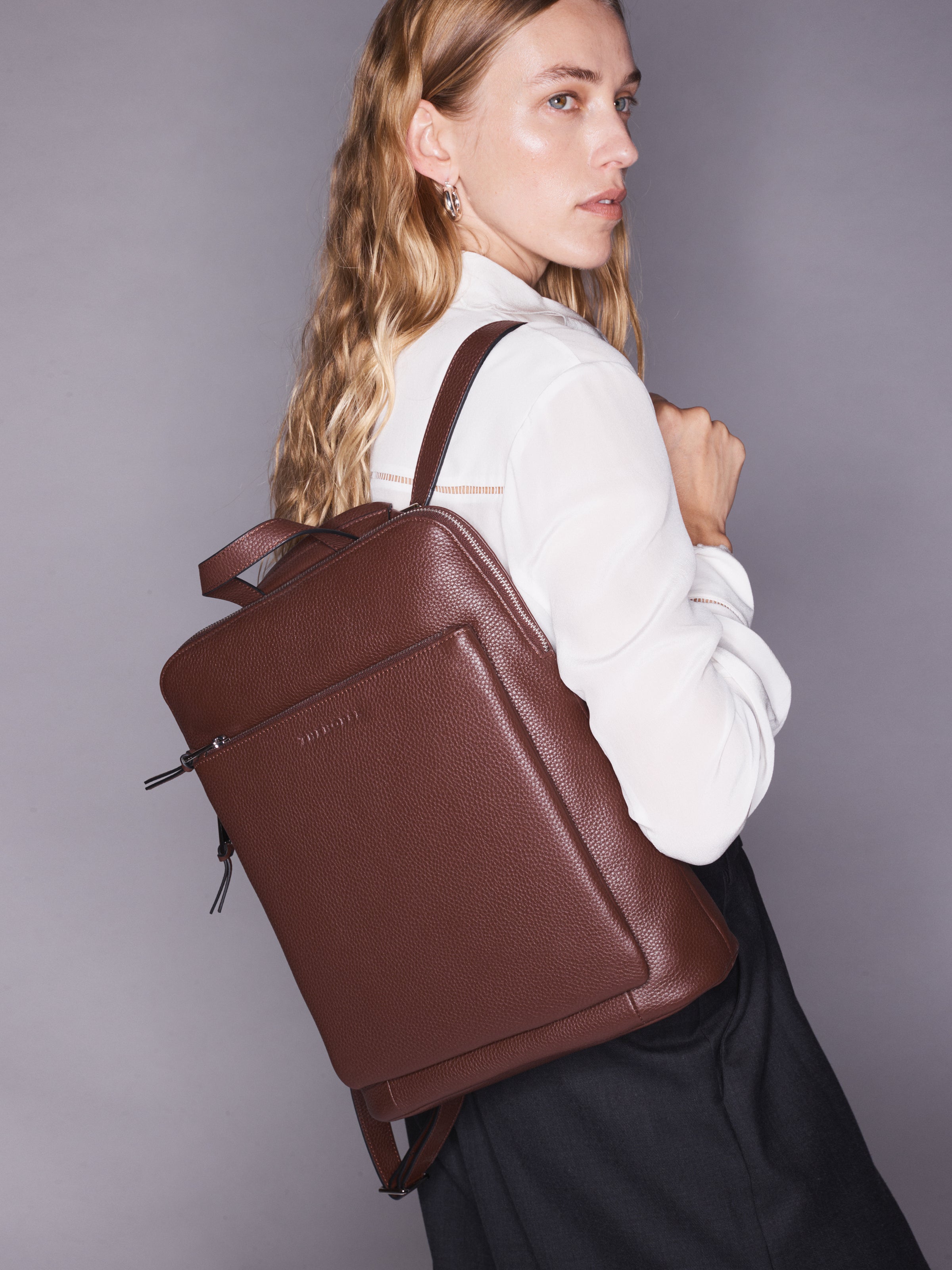 Backpack: Coffee Pebbled Leather