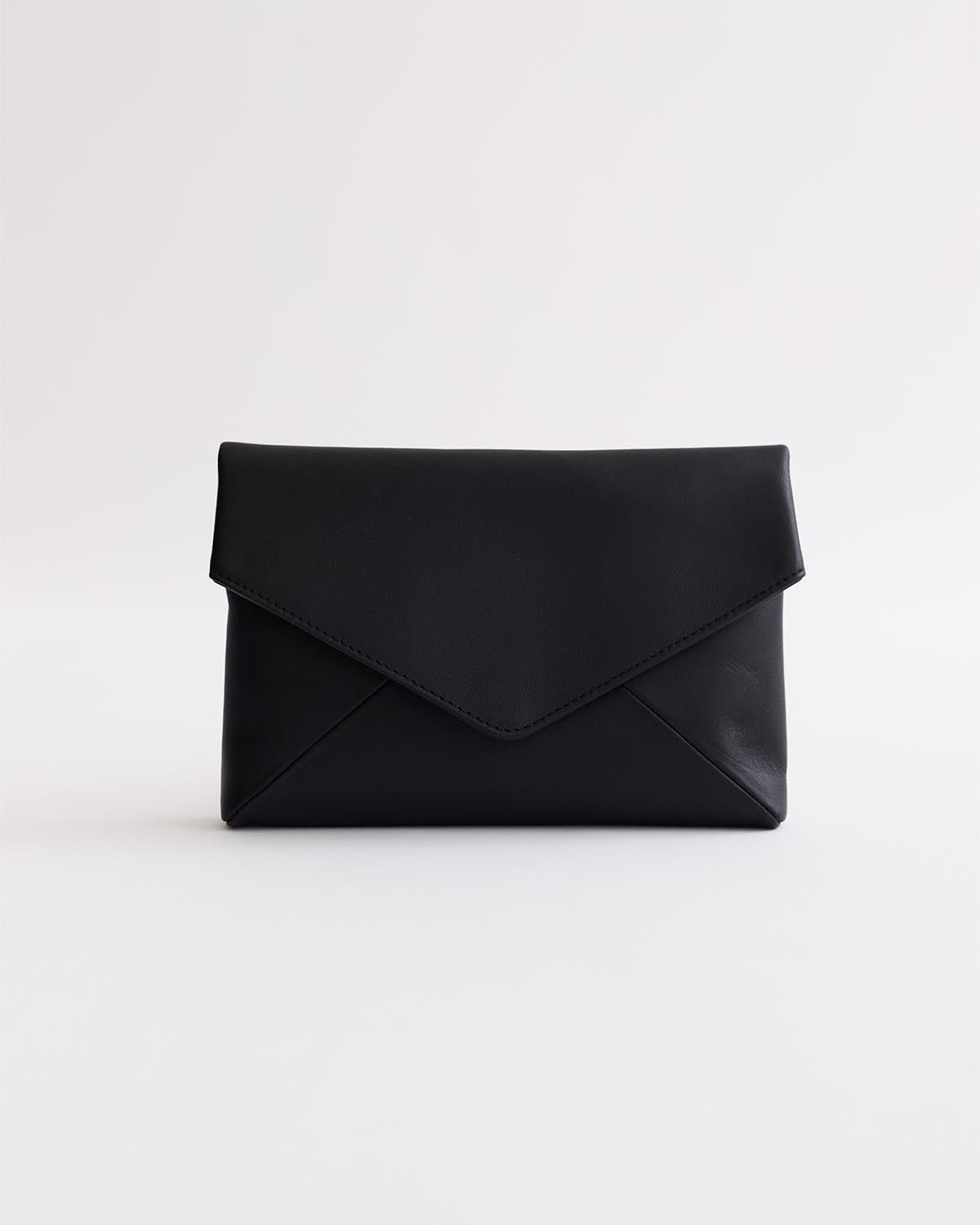 Stella Envelope Clutch: Black