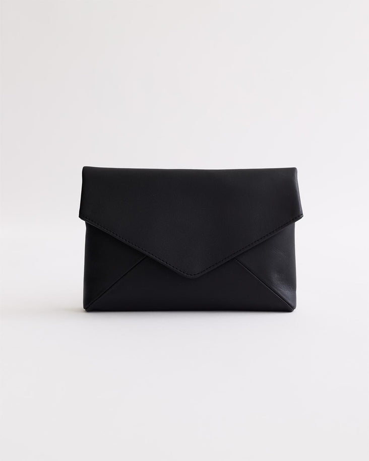 Stella Envelope Clutch: Black