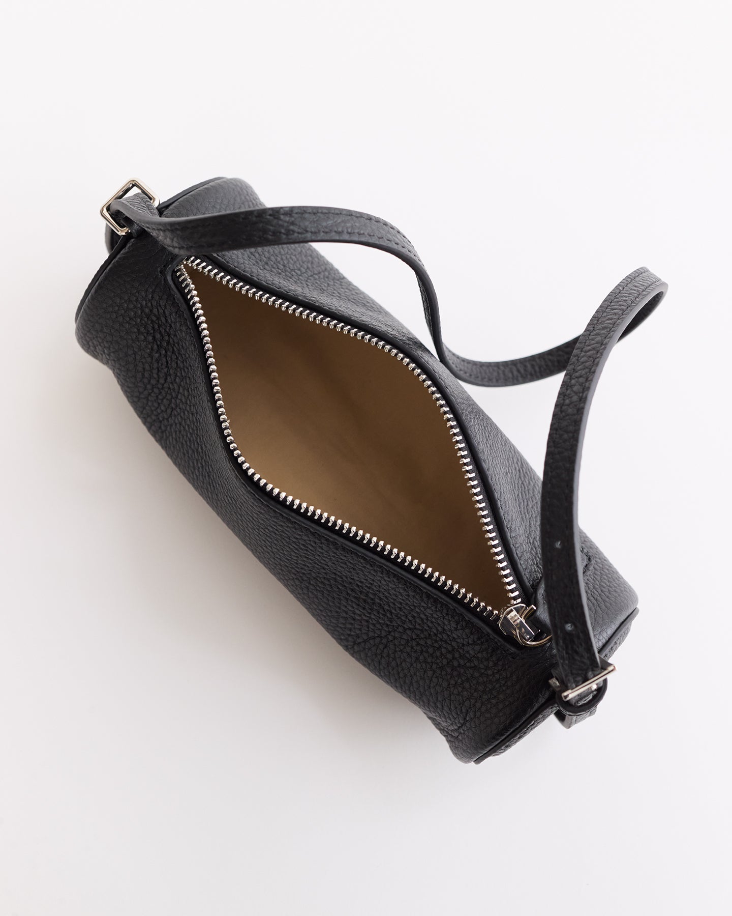 Romy Bag: Black Pebbled Leather