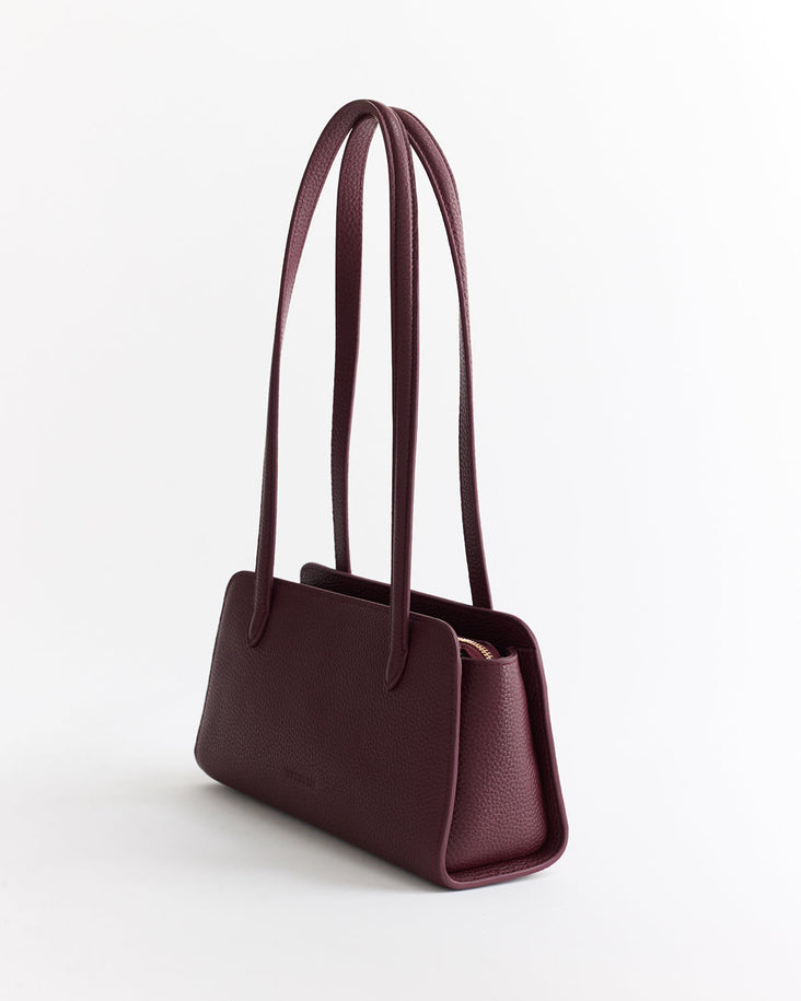 Rene Shoulder Bag: Plum with Gold