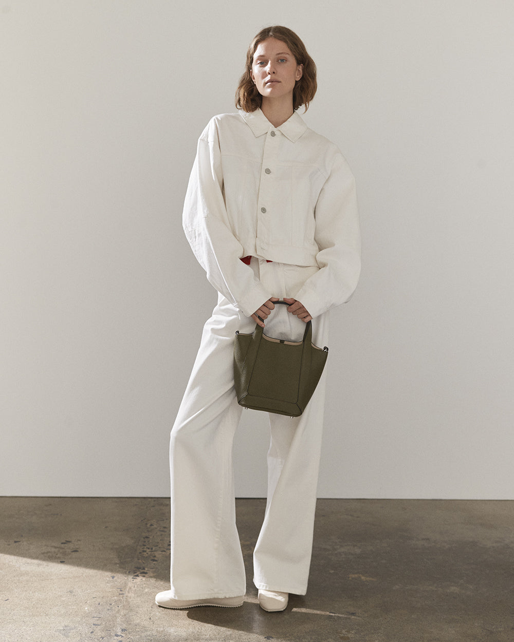 Alexie Tote: Olive Pebbled Leather